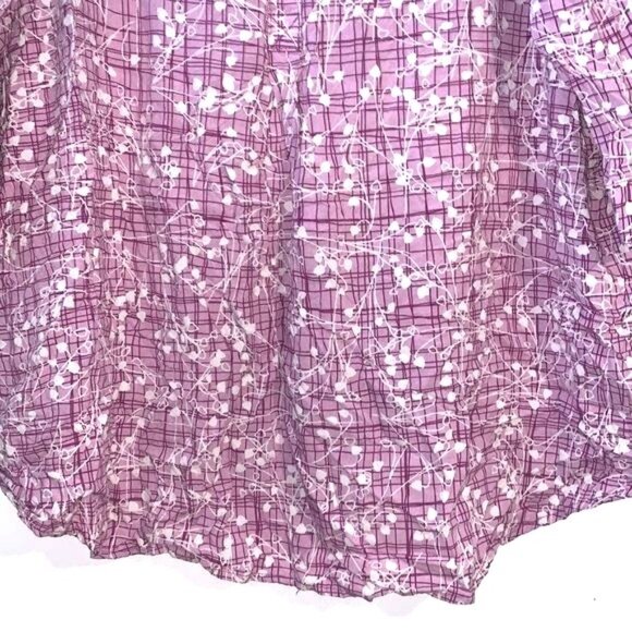 Womens 3/4 Sleeve Pink Button-Up Tunic Top By Women Within Size 18/20 Floral Pla - Picture 4 of 8